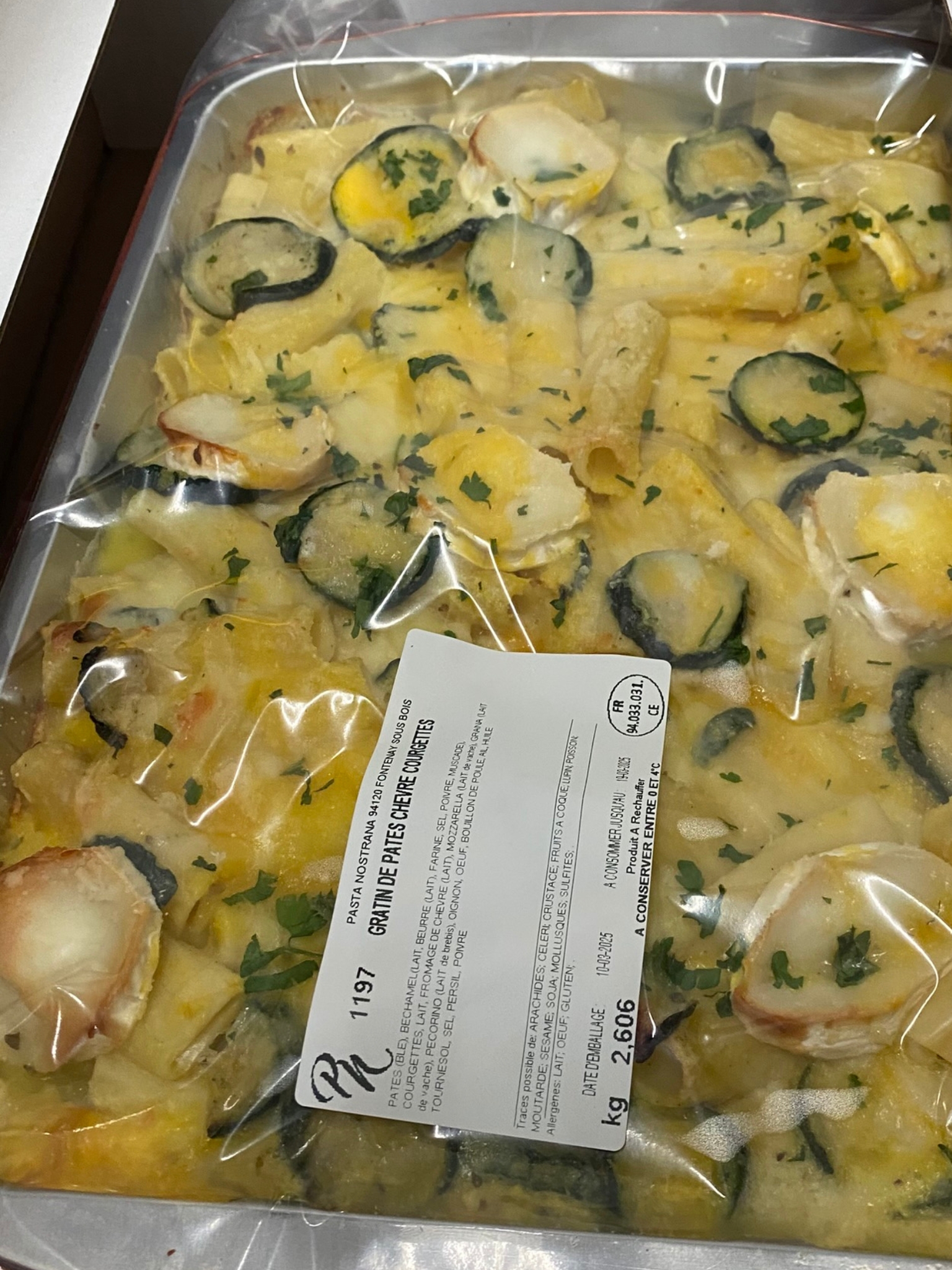 GRATIN DE PATES AU CHEVRE